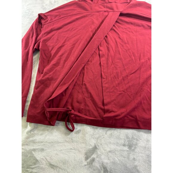 AVIA Sweater Women's Large Red Soot Athletic Pullover Front Pocket Hoodie - Picture 5 of 8